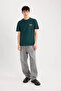 Regular Fit Printed Dark Green Men's T-Shirt D5495Ax/Gn465 - 2