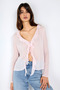 Ruffle Detailed Pink Chiffon Blouse - 5