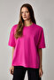 Jemmy Women's 100% Organic Cotton Relaxed Fit Slit Round Neck Pink T-Shirt - 3