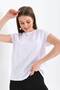 White Low Sleeve Cotton Knitted Basic T-Shirt |   Crew Neck Regular Fit Single Jersey Fabric Casual Summer Sleeveless Women's T-Shirt - 5
