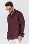 Men's Bian 100% Linen Shirt Claret Red - 5