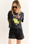 Women's Black Amalfi Printed Washed Crop T-Shirt Tsh-19000914 - 5