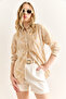 Women's Stone Geometric Scallop Detailed Shirt Gml-19001324 - 6