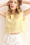 Women's Yellow Double Layer Dirty Stitching Lace Detailed Muslin Blouse Blz-19002924 - 3