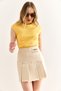 Women's Stone Crest Detailed Side Zipper Pleated Gabardine Skirt Etk-19000323 - 4