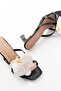 S-622 Black Orchid Detailed Thin Heeled Women's Slippers - 5