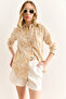 Women's Stone Geometric Scallop Detailed Shirt Gml-19001324 - 5