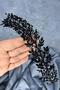 Black Laurel Bridal Crown Hair and Turban Accessory - 3