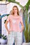 Short Sleeve Print Detail Pajama Set Cossybyaqua 25518-44 - 2