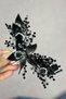 Black mother of pearl scalloped bridal hair accessory - 3