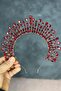 Red Ayas High Party Bridal Henna Crown - 4