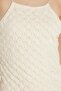 Women's Standard Fit Thin Strap Patterned U-Neck Ecru Dress - 3