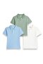 3-Pack Boys' Piqué Cotton Polo T-Shirts – Light Blue, Sage Green & White