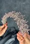 Light pink elisa beaded bridal henna crown hair and turban accessory - 6