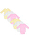Long Sleeves Romper/Bodysuit. Set of 6 - Pink, Lemon, Cream, 9-12 Months - 5