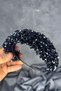 Navy Blue Asu Dense Bead Embroidered Bridal Henna Crown - 2