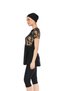 Women's Short Sleeve Semi-Covered Hijab Swimsuit with Tights Bonnet Suit Short Arm Swimsuit - 2