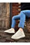 Thick High Sole Cream Suede Lace-Up Sports Men's Shoes