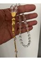 Tesbi̇h Transparent Glass Drop Model Yellow Imameli Stylish Design Boxed Gift Rosary - 8