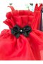 Strappy Bow Detailed Layered Girl's Evening Dress - 4