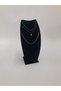 Domestic Production Dubai Model Suede Fabric Black Color 25/12 cm Necklace - Chain Stand - 2