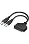 كابل محول HiVISION USB 3.0 إلى SATA لمحرك الأقراص الصلبة مقاس 2.5 بوصة - أسود