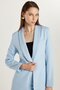 Women's Standard Fit Long Sleeve Double Breasted Lapel Button Blue Jacket Pants Suit - 2
