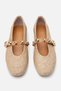 Women's Beige Straw Detailed Ballerinas - 4