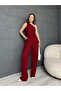Asymmetric Neck One-Shoulder Cropped Top with Elastic Waist Fitted Pocketed Palazzo Pants Waffle Set - 7