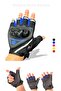 Works Blue Short Half Finger Reflective Motorcycle Gloves En13594 Ce Certified Mw120M - 2