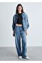 Balloon Jean Pants with Medium Waist - 2