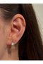 Xuping Steel Rose Gold 1.65cm Rhinestone Stainless Steel Hoop Earrings Es - 4