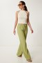 Textured Wide Leg Summer Knitted Trousers Caglia Green Lzv0009 - 2