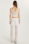 Women's Slim Fit Slim Fit Strappy Knitted Detailed U-Neck Ecru Suit - 5
