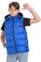 Boy's Removable Hooded Printed Lined Seasonal Puffer Vest with Pockets - 2