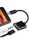 كابل محول USB Type-C ذكر إلى AUX 3.5 مم وType-C أنثى - 15 سم - صوت وشحن - أسود - 4