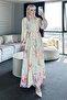 Patterned Hijab Dress Lemon Yellow 513-1 - 5