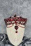 Burgundy Dali Frontlet Dangle Bridal Henna Crown Hair Accessory