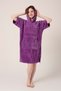 Palm Surf Embroidered Adult Surfing Summer Poncho Hooded Beach Towel Purple - 5