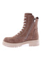 22K Women's Genuine Leather Sand Nubuck Boots - Front Lace and Zipper, Thick Sole 52123294 - 3