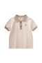 Leaf Embroidered Polo Neck T-Shirt 2-10 Years a Beige