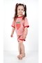 Girl's Combed Cotton 2-Piece Bottom Top Shorts T-Shirt Piping Strawberry Printed Double Set - 5