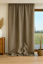 Striped Linen Sunshade Background Curtain – Single Wing 15785 |   Stylish Design, Durable Linen Fabric