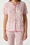 Women's Juliet Ribbon Soft Texture Pink Floral Pajamas Set - 3