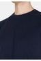Regular Fit Round Neck Plain Men's Navy Blue Short Sleeve T-Shirt - 4