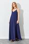 Women's Navy Blue V-Neck Casual Modal Fabric Dress - 3
