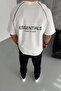 Oversize Arabiye Detailed Essentials Raglan Sleeve Crew Neck Combed Cotton T-Shirt