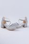 Girls' High Heel Shoes-Ankle Velcro, Easy Wear-Rhinestone, Glittery Children's Evening Dress Shoes - 4