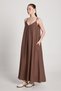 Women's Brown 100% Modal Strappy Loose Cut Long Dress 29201