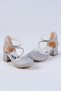 Girls' High Heel Shoes-Ankle Velcro, Easy Wear-Rhinestone, Glittery Children's Evening Dress Shoes - 5